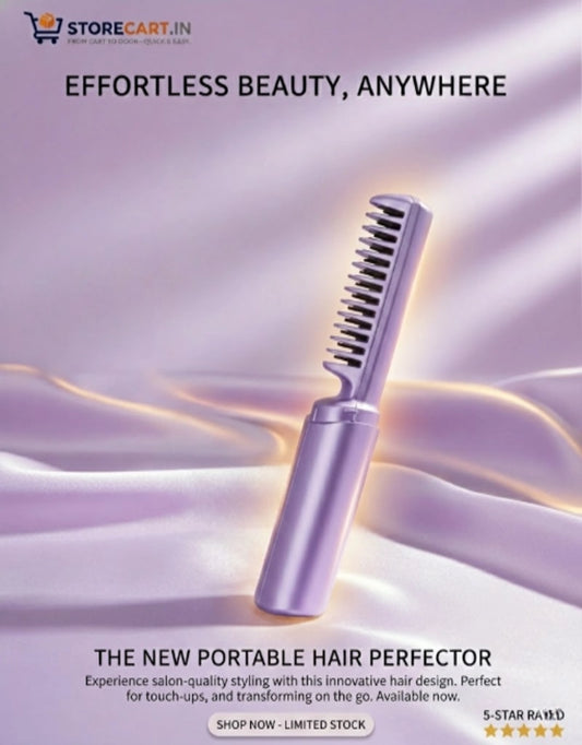 Cordless Mini Hair Straightener Right in Your Handbag, Salon-Perfect Hair !